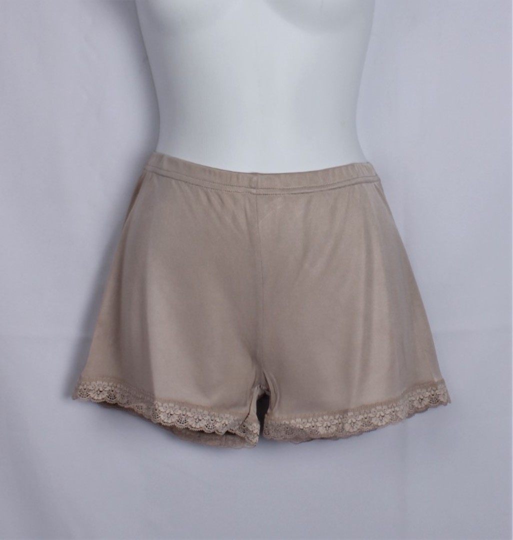 Silk French knickers with lace trim taupe Style:AL/SILK/9/TAU image 0